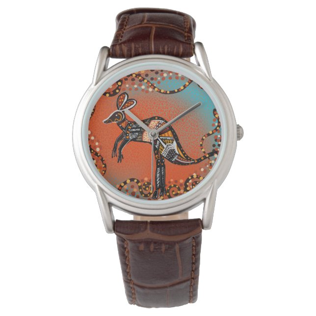 AUSTRALIEN KUNST ARMBANDUHR (Vorderseite)