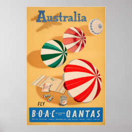Australien Kunst Australischer Strand Druck Qantas Poster