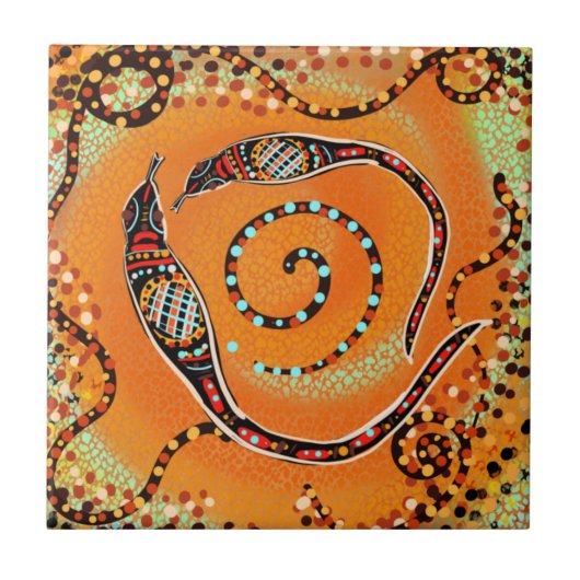 AUSTRALIEN KUNST FLIESE (Vorderseite)