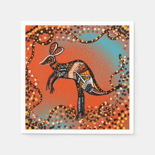 AUSTRALIEN KUNST SERVIETTE (Vorderseite)