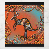 AUSTRALIEN KUNST WEINETIKETT (Einzelnes Label)