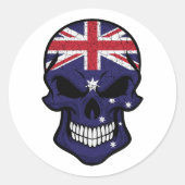 Australien lächelt Schädelflagge Runder Aufkleber (Vorderseite)