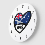 Australien Land Code AUS Flaggenmitte Große Wanduhr (Winkel)