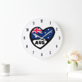 Australien Land Code AUS Flaggenmitte Große Wanduhr (Zuhause)