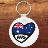 Australien Land Code Flaggen Herz Keyring AUS Schlüsselanhänger (Vorderseite)