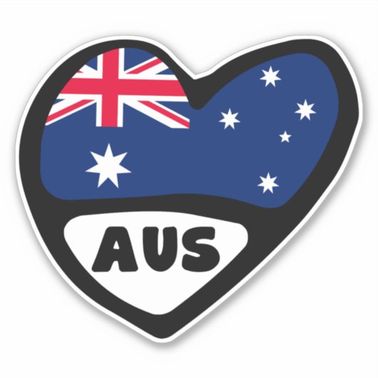 Australien Land Code Flaggenmitte AUS Aufkleber (Vorderseite)