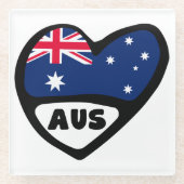 Australien Land Code Flaggenmitte AUS Glasuntersetzer (Vorderseite)