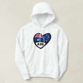 Australien Land Code Flaggenmitte AUS Hoodie