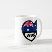 Australien Land Code Flaggenmitte AUS Kaffeetasse (VorderseiteRechts)