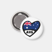 Australien Land Code Flaggenmitte AUS Magnet (Vorderseite/Rückseite)