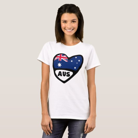 Australien Land Code Flaggenmitte AUS T-Shirt (Vorne ganz)