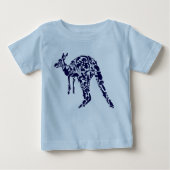 Australien Land Down Under Kangaroo Animal Blue Baby T-shirt (Vorderseite)