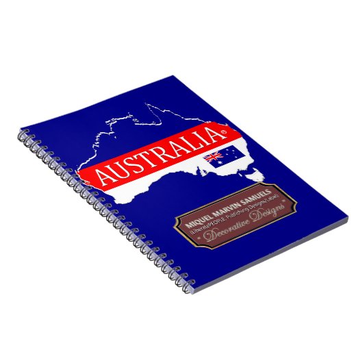 Australien Land Kontur Flaggenfarben Moderner Edit Notizblock (Rechte Seite)