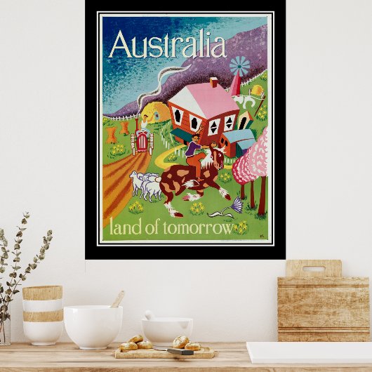 Australien Land Tomorrow Vintage Poster (Küche)