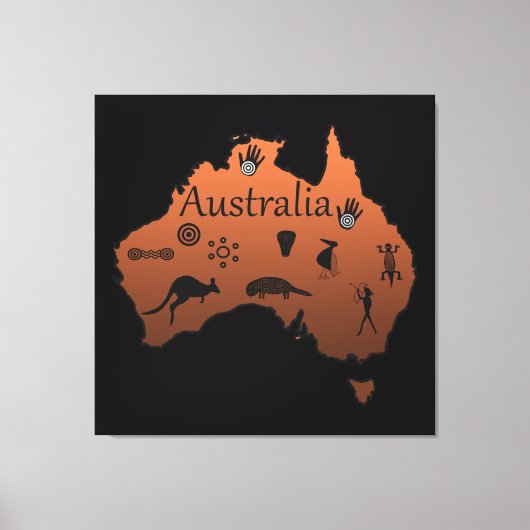 Australien Landkarte Australiens Kontinent Leinwanddruck (Vorderseite)