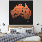 Australien Landkarte Australiens Kontinent Leinwanddruck (Insitu (Schlafzimmer))