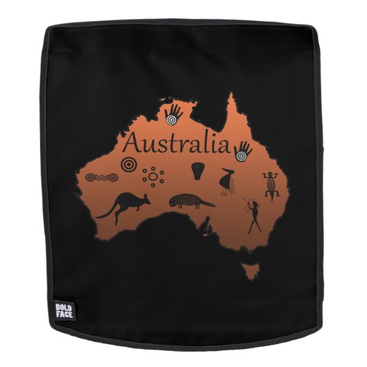 Australien Landkarte Australiens Kontinent Rucksack (Abnehmbare Front)