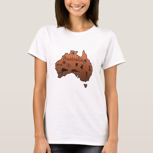 Australien Landkarte Australiens Kontinent T-Shirt (Vorderseite)