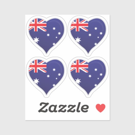 Australien Liebe Flaggenstempel Aufkleber (Blatt)