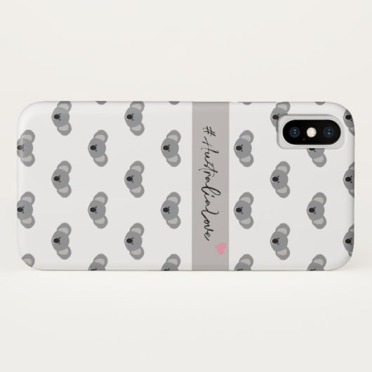 Australien Liebe Rosa Herz Koala Muster Case-Mate iPhone Hülle (Rückseite (Horizontal))