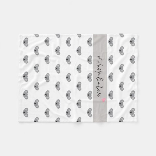 Australien Liebe Script Niedlich Baby Koala Patter Fleecedecke (Vorderseite (Horizontal))