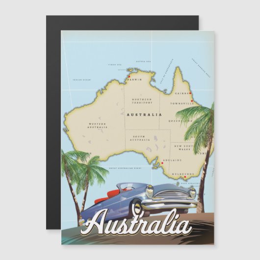 Australien Magnetkarte (Vorne/Hinten)