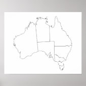 Australien Map Kontur Poster (Vorne)