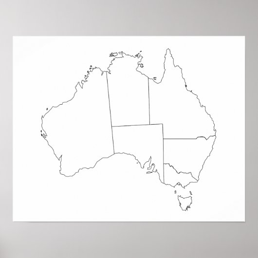 Australien Map Kontur Poster (Vorne)