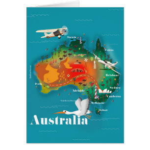 Australien Map Reiseplakat