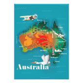 Australien Map Reiseplakat Fotodruck (Vorne)