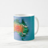 Australien Map Reiseplakat Kaffeetasse (VorderseiteRechts)