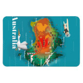 Australien Map Reiseplakat Magnet (Horizontal)