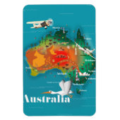 Australien Map Reiseplakat Magnet (Vertikal)