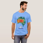 Australien Map Reiseplakat T-Shirt (Vorne ganz)