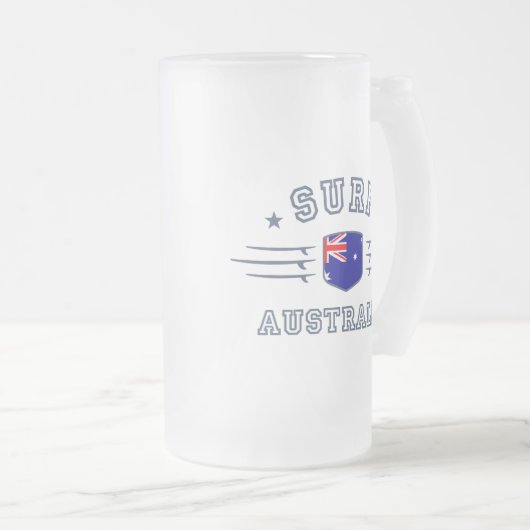 Australien Mattglas Bierglas (VorderseiteRechts)