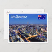 Australien - Melbourne by Night - Postkarte (Vorne/Hinten)
