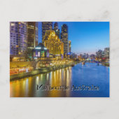 Australien Melbourne nächtliches Flussbild Postkarte (Vorderseite)