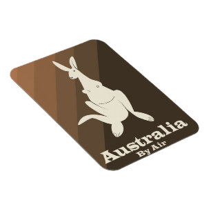 Australien mit dem Flugzeug Känguru-Reiseplakat. Magnet