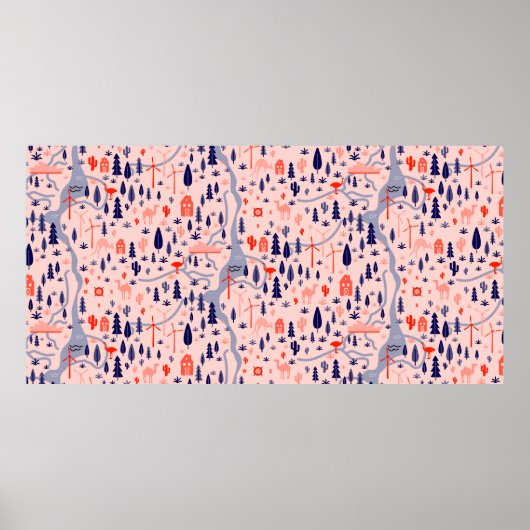 Australien Muster nahtlos Design. Dekorationstext Poster (Vorne)