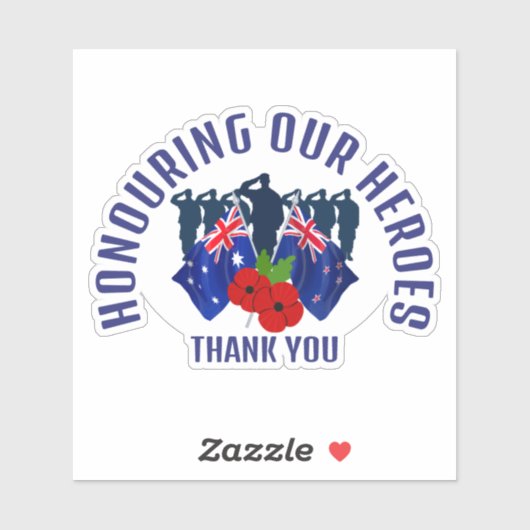 Australien Neuseeland AC REMEMBRANCE Aufkleber (Blatt)