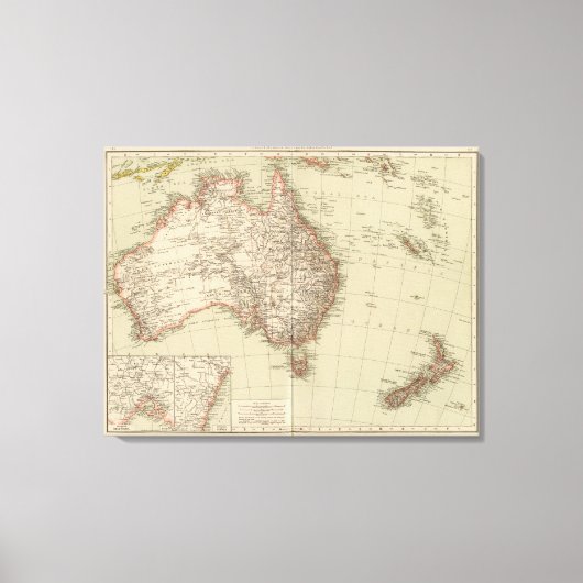 Australien, Neuseeland Leinwanddruck (Vorderseite)