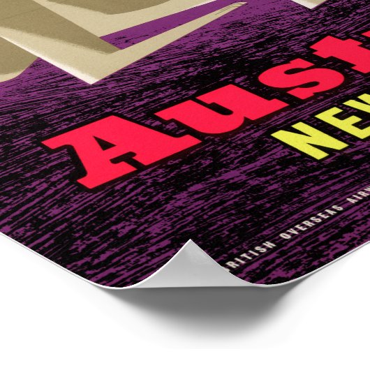 Australien Neuseeland Vintage Poster restauriert (Ecke)