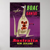 Australien Neuseeland Vintage Poster restauriert (Vorne)