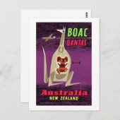 Australien Neuseeland Vintage Poster restauriert Postkarte (Vorne/Hinten)