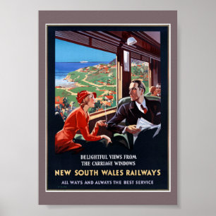 Australien New South Wales Restauriertes Vintage-P Poster