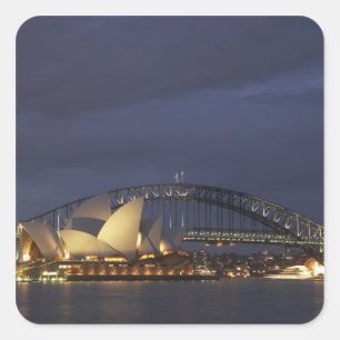 Australien, New South Wales, Sydney, Sydney Opera  Quadratischer Aufkleber