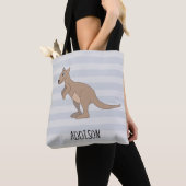 Australien Niedlich Kangaroo Doodle & Name Kids Di Tasche (Von Nahem)