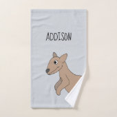 Australien Niedlich Kangaroo Doodle und Name Kids Badhandtuch Set (Handtuch)