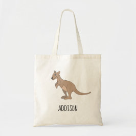 Australien Niedlich Kangaroo Doodle und Name Kids Tragetasche