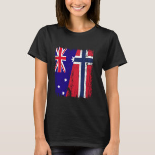 Australien Norwegen Halbflagge Australischer Norwe T-Shirt
